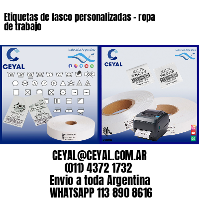 Etiquetas de fasco personalizadas – ropa de trabajo