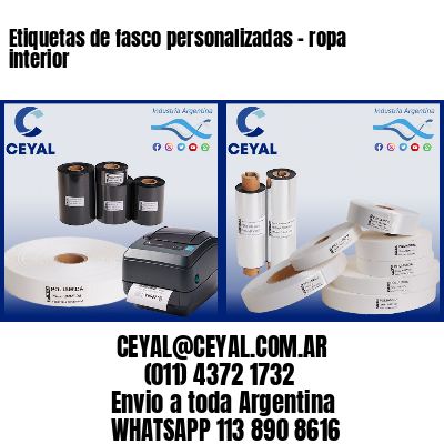 Etiquetas de fasco personalizadas – ropa interior