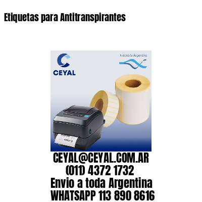 Etiquetas para Antitranspirantes