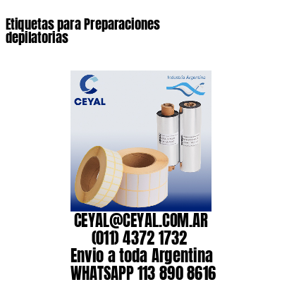 Etiquetas para Preparaciones depilatorias