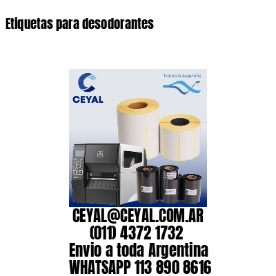Etiquetas para desodorantes
