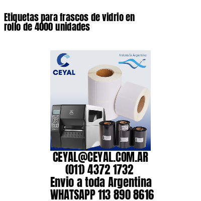 Etiquetas para frascos de vidrio en rollo de 4000 unidades