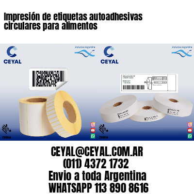 Impresión de etiquetas autoadhesivas circulares para alimentos