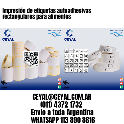 Impresión de etiquetas autoadhesivas rectangulares para alimentos