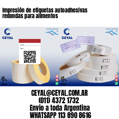 Impresión de etiquetas autoadhesivas redondas para alimentos
