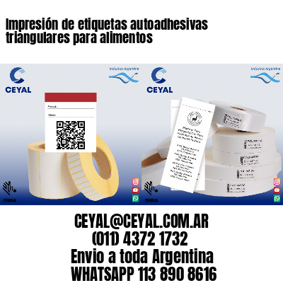 Impresión de etiquetas autoadhesivas triangulares para alimentos