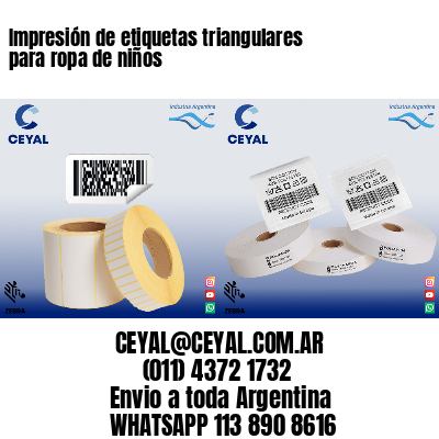 Impresión de etiquetas triangulares para ropa de niños