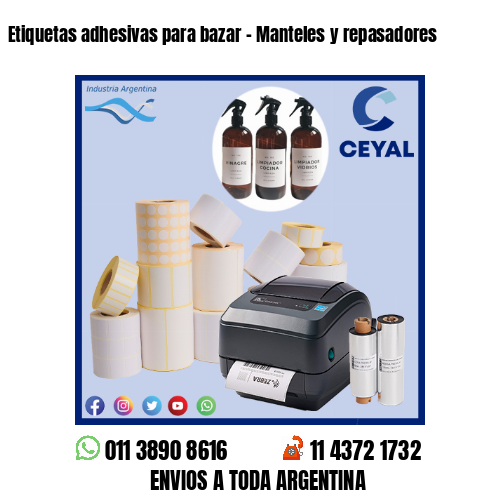 Etiquetas adhesivas para bazar – Manteles y repasadores