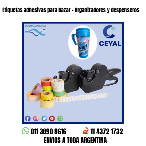 Etiquetas adhesivas para bazar – Organizadores y despenseros