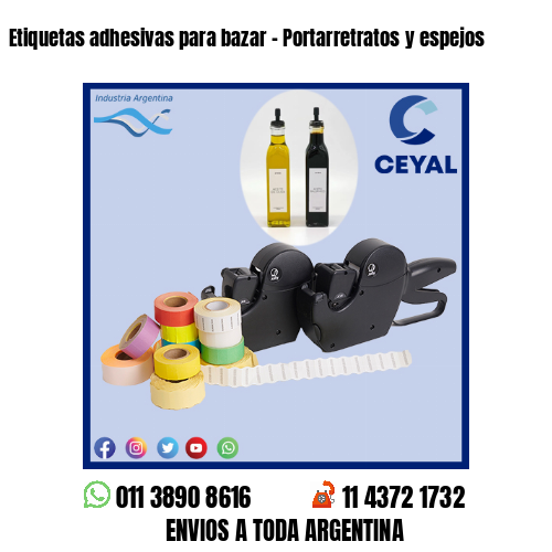 Etiquetas adhesivas para bazar – Portarretratos y espejos