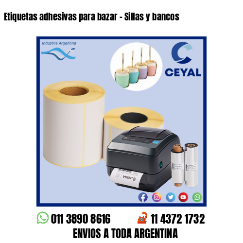 Etiquetas adhesivas para bazar – Sillas y bancos
