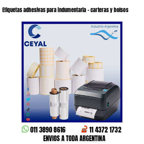 Etiquetas adhesivas para indumentaria – carteras y bolsos