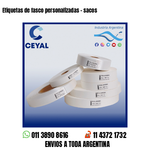 Etiquetas de fasco personalizadas – sacos