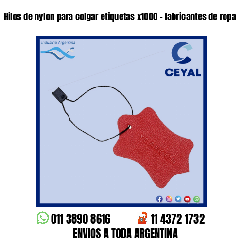 Hilos de nylon para colgar etiquetas x1000 – fabricantes de ropa