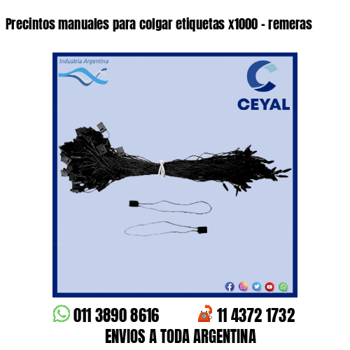 Precintos manuales para colgar etiquetas x1000 – remeras