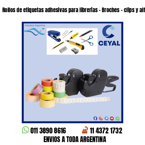 Rollos de etiquetas adhesivas para librerías – Broches – clips y alfileres