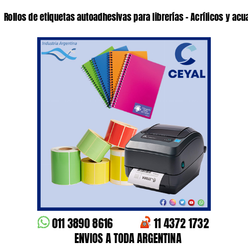 Rollos de etiquetas autoadhesivas para librerías – Acrílicos y acuarelas