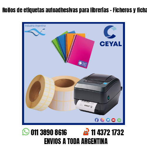 Rollos de etiquetas autoadhesivas para librerías – Ficheros y fichas