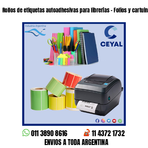 Rollos de etiquetas autoadhesivas para librerías – Folios y cartuinas