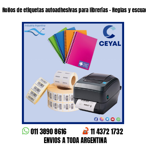 Rollos de etiquetas autoadhesivas para librerías – Reglas y escuadras