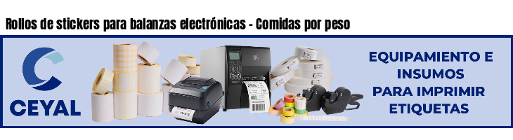 Rollos de stickers para balanzas electrónicas - Comidas por peso