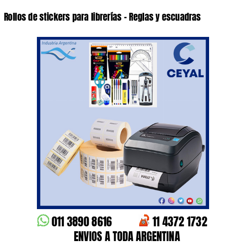 Rollos de stickers para librerías – Reglas y escuadras