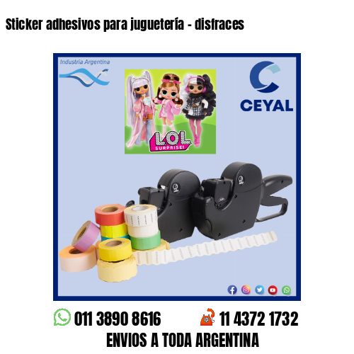 Sticker adhesivos para juguetería - disfraces
