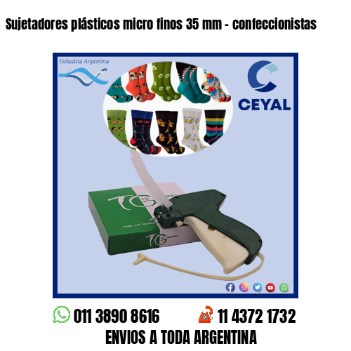 Sujetadores plásticos micro finos 35 mm – confeccionistas