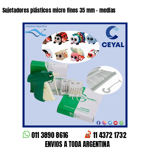Sujetadores plásticos micro finos 35 mm – medias