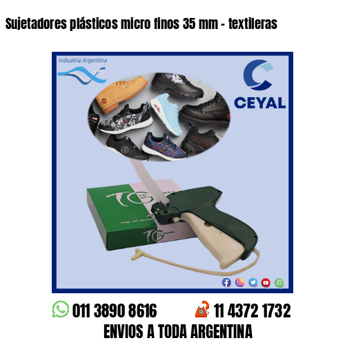 Sujetadores plásticos micro finos 35 mm – textileras