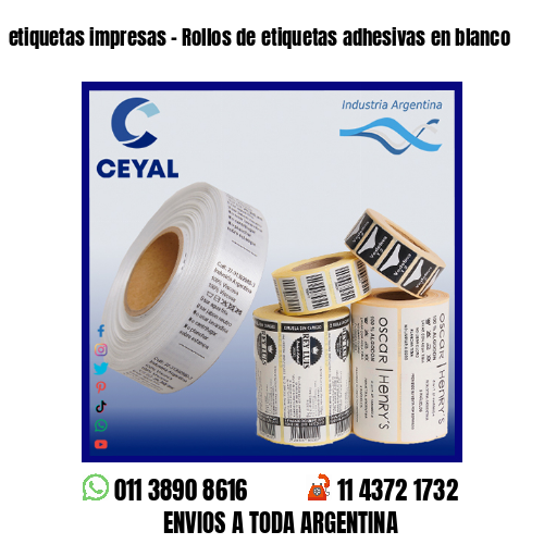 etiquetas impresas – Rollos de etiquetas adhesivas en blanco