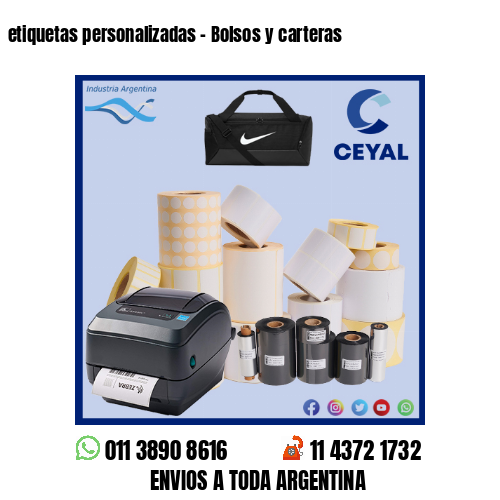 etiquetas personalizadas – Bolsos y carteras