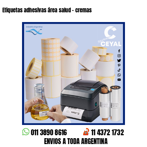 Etiquetas adhesivas área salud – cremas