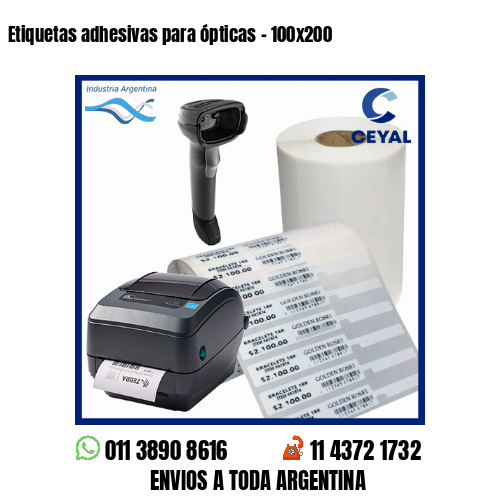 Etiquetas adhesivas para ópticas – 100×200