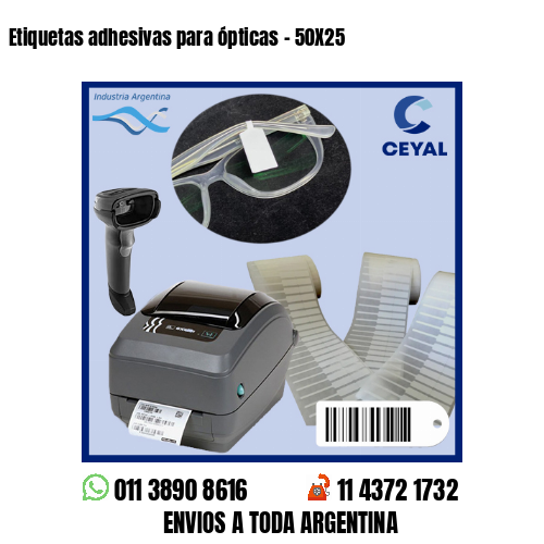 Etiquetas adhesivas para ópticas – 50X25