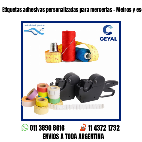Etiquetas adhesivas personalizadas para mercerías – Metros y escuadras