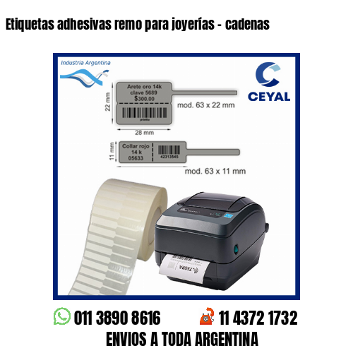 Etiquetas adhesivas remo para joyerías – cadenas