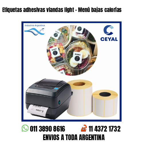 Etiquetas adhesivas viandas light – Menú bajas calorías