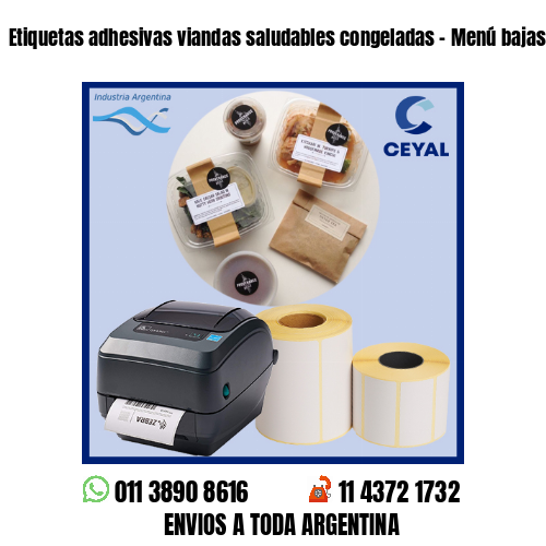 Etiquetas adhesivas viandas saludables congeladas – Menú bajas calorías