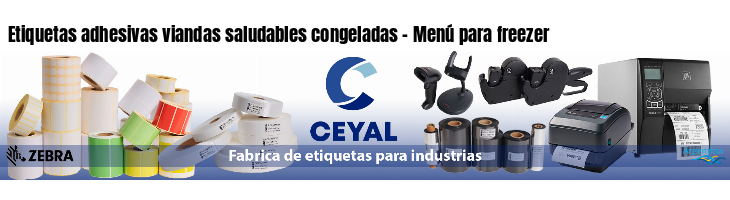 Etiquetas adhesivas viandas saludables congeladas - Menú para freezer