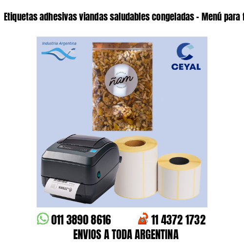Etiquetas adhesivas viandas saludables congeladas – Menú para freezer