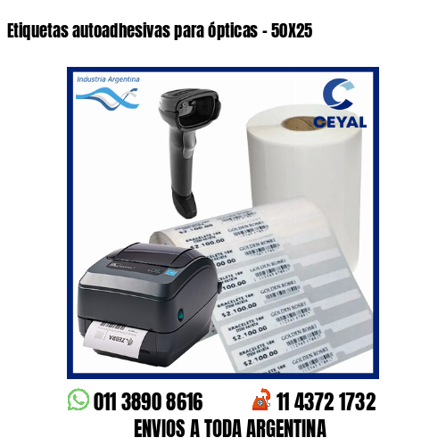 Etiquetas autoadhesivas para ópticas – 50X25
