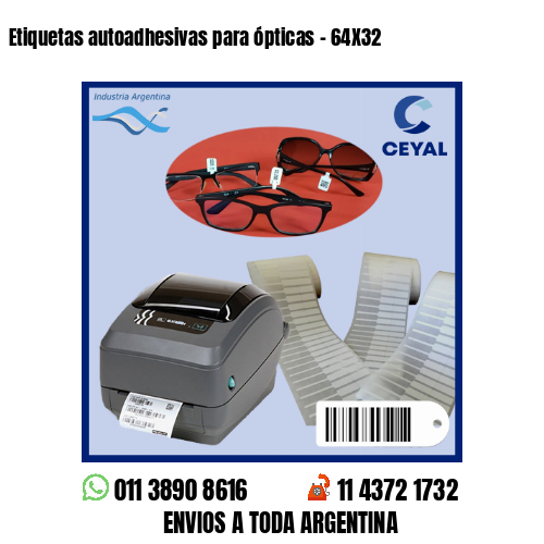 Etiquetas autoadhesivas para ópticas – 64X32