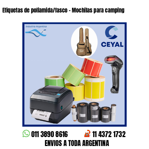 Etiquetas de poliamida/fasco – Mochilas para camping