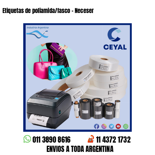 Etiquetas de poliamida/fasco – Neceser