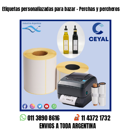 Etiquetas personaliazadas para bazar – Perchas y percheros