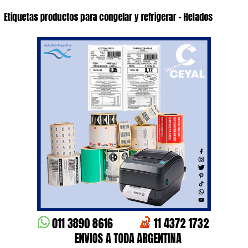 Etiquetas productos para congelar y refrigerar – Helados