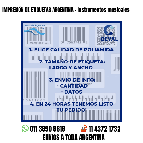 IMPRESIÓN DE ETIQUETAS ARGENTINA - Instrumentos musicales