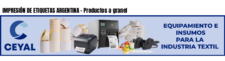 IMPRESIÓN DE ETIQUETAS ARGENTINA - Productos a granel