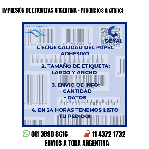 IMPRESIÓN DE ETIQUETAS ARGENTINA – Productos a granel